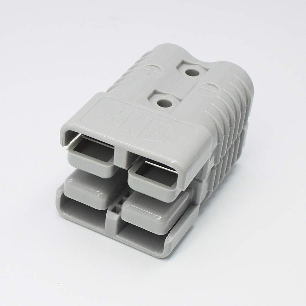 X-Haibei Pair 175 Amp 2 Gauge Battery Quick Connector Gray, Jumper Cables Connect Disconnect Plug for Winch Trailer