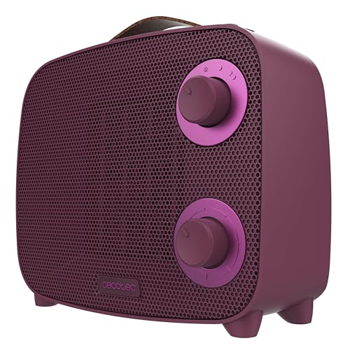 Cecotec Calefactor Cerámico de Sobremesa ReadyWarm 1500 Ceramic Aura. 1500W, 3 Modos, Bajo Consumo, Termostato Ajustable, Silencioso, Seguridad Triple, Diseño Moderno, Cobertura 15m²