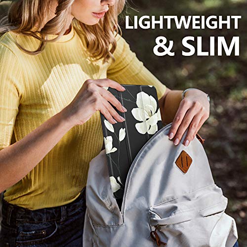 Image of MoKo Case Fit Samsung Galaxy Tab S5e 2019, Ultra Thin Slim Shell Trifold Stand Cover with Frosted Back with Auto Wake & Sleep for Galaxy Tab S5e SM-T720 /SM-T725 2019 Tablet - Black & White Magnolia