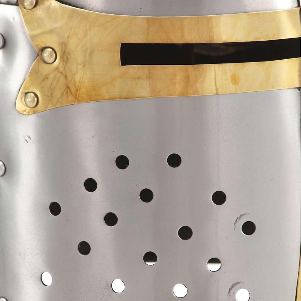 Genérico Réplica Casco de Caballero Cruzado Medieval Larp Acero Plateado,Arte y Ocio,Hobbies y Artes Creativas,Coleccionables,Armas coleccionables,Multicolor,2.24 kg,286206