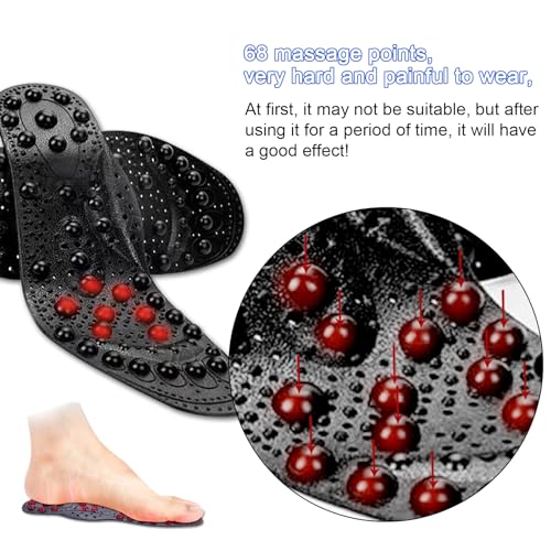 Image of 2 pcs Plantar Fasciitis Insoles metatarsalgia Foot Arch Support Inserts, Acupressure Insoles 68 Massage Magnetic Therapy for Men Woman (S-35-40)