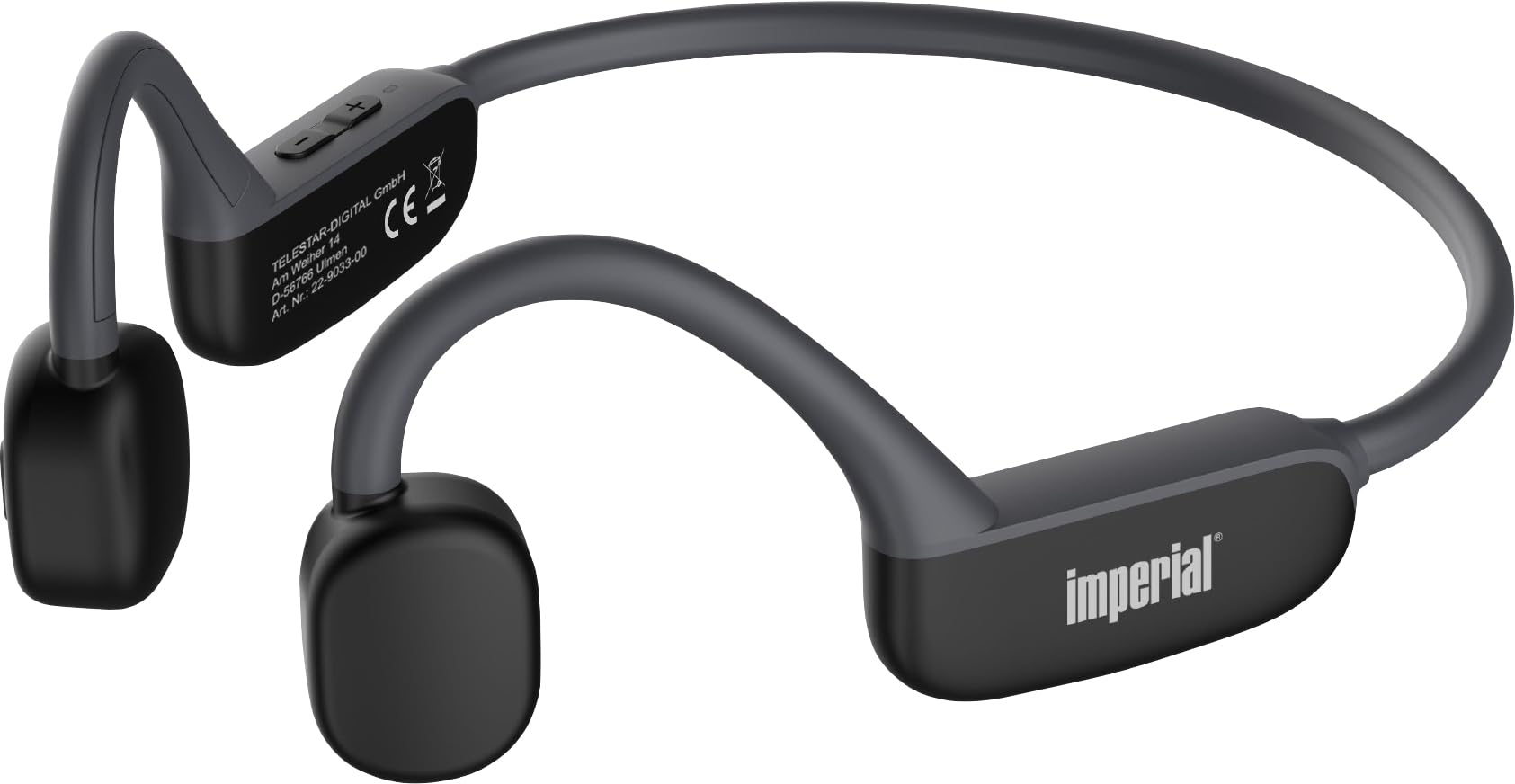 Imperial bluTC Active 2 – Knochenschall Kopfhörer (Bone Conduction, Bluetooth 5.3, 32 GB Speicher, 11 Stunden Spielzeit, Schweißresistent) – Schwarz