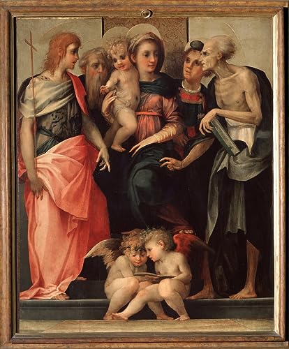Tableau Sainte Conversation de Battista Rosso Fiorentino grande impression d'art mural 60x90