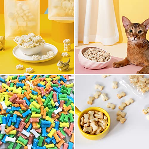 Silikon Backmatte Hundekekse Mini Hundeknochen Form +Fußabdruck Form 2 Stück, Antihaftend Backmatte Hundekekse für DIY Hundeleckerlies, Schokolade, Kekse, Eiswürfel, Süßigkeiten, BPA-Frei