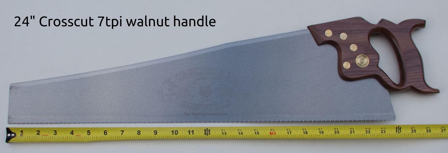 Lynx 24” 8 TPI Crosscut Hand Saw with Taper Ground Blade, Walnut