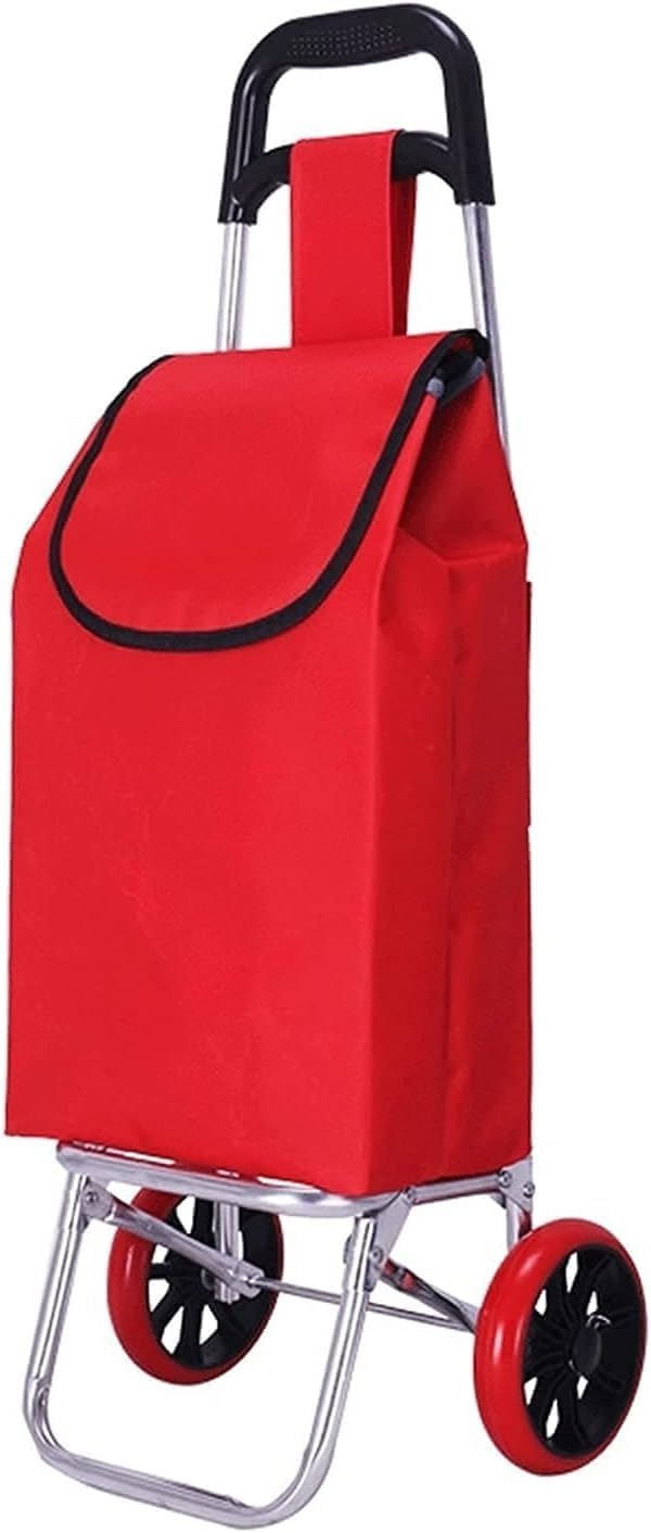 Movable Hand Trucks Folding Shopping Trolley Cart Stair Climbing Cart with Removable Waterproof Canvas Bag for Shopping Luggage Office Utility Cart/Blue, Upgrade K Red(Upgrade Red)