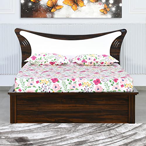 Image of Nilkamal Estana Engineered Wood King Bed with Hydraulic Storage (Color - Brown; Delivery Condition - Knock Down)