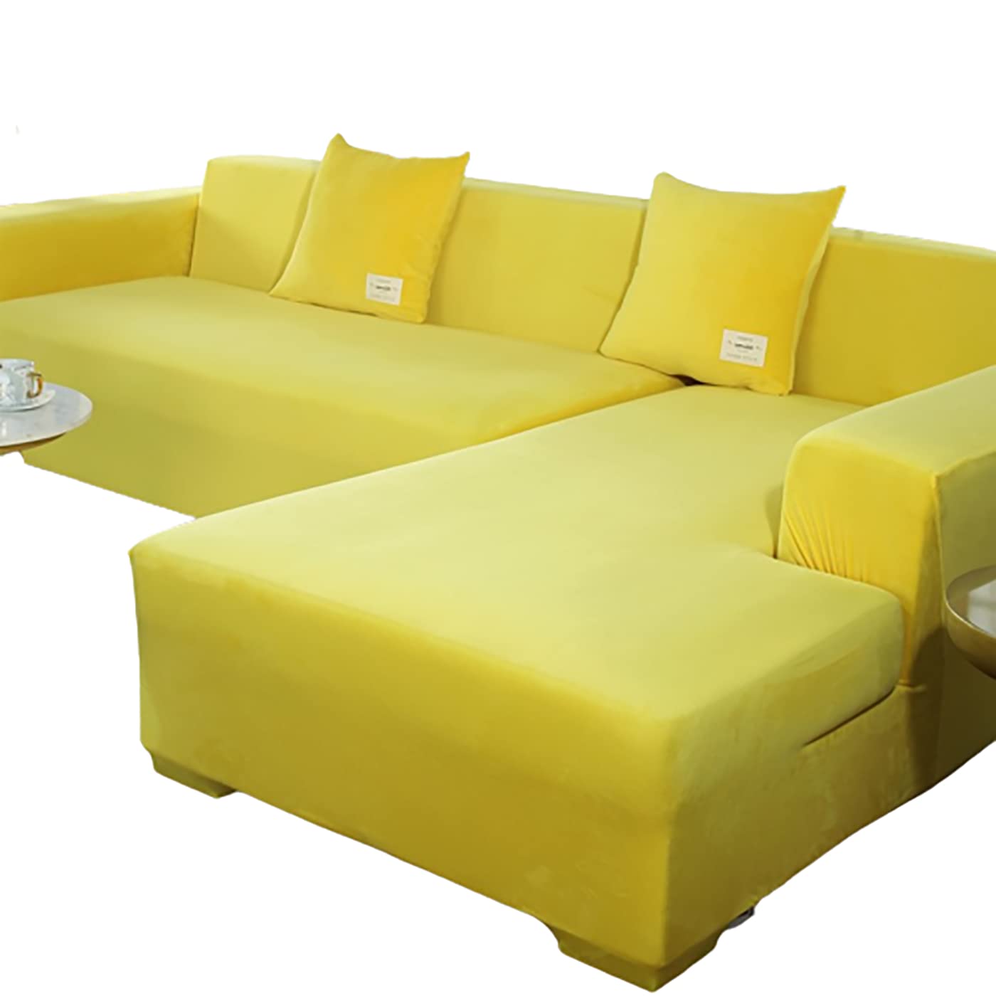 IZREEL Velvet Corner Sectional Couch Covers L Shape Sofa Cover for Living Room Super Soft Stretch U Shaped Sofa Slipcover Anti Slip Pets Dogs Furniture Protector,I,3seat