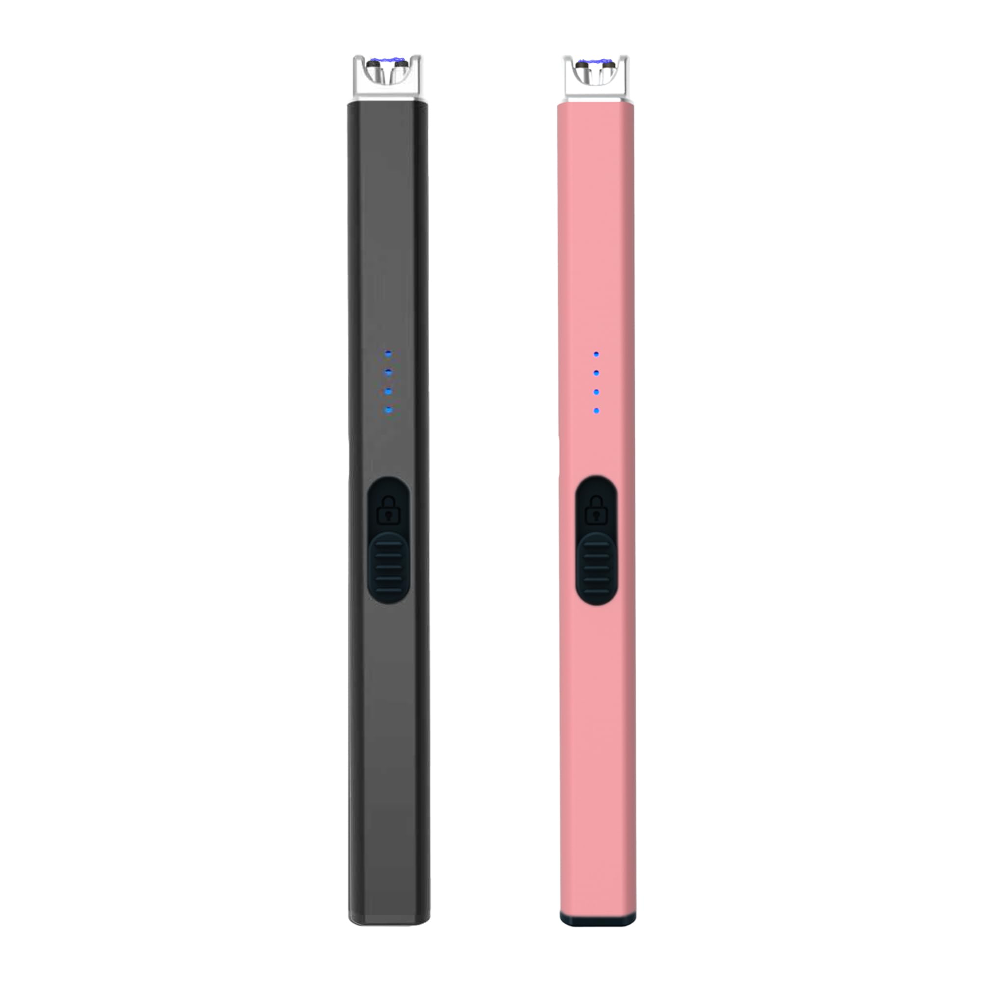 FIGHTSENSE USB Rechargeable Candle Lighter Plasma Arc Windproof Flameless Long Electric Lighter with Safety Switch LED Battery Display