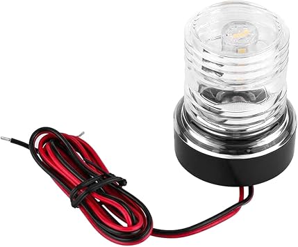 Sarini LED Navigation Light, 12V Marine Boat Anchor Light Waterproof Boat Signal Navigation Light with All Round 360  White Light Small Marine Navigation Light