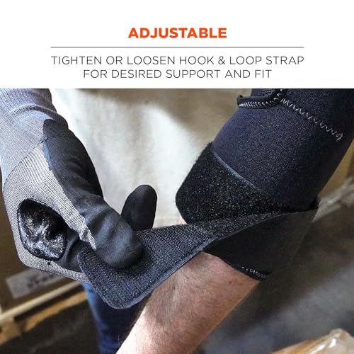 Image of Ergodyne ProFlex 655 Neoprene Elbow Sleeve with Strap, Black, Medium