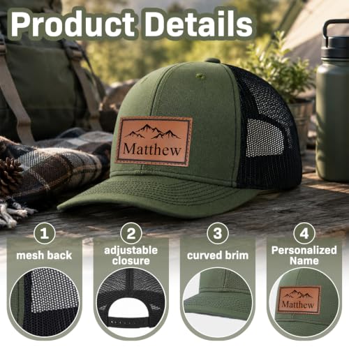 Image of Custom Hats for Men and Women, Personalized Baseball Cap with Leather Patch