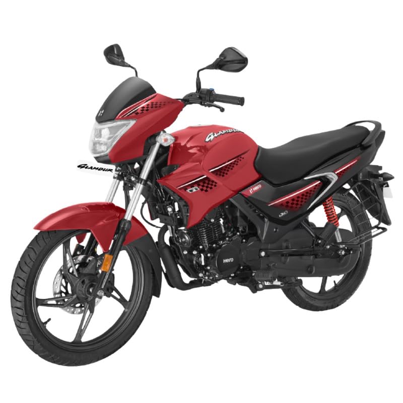 Image of Hero MotoCorp GLAMOUR 125 FI Disc Brake OBD2B CANDY BLAZING RED Booking for Ex-Showroom Price