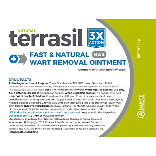 Wart Relief Max - Safe For Sensitive Skin By Terrasil (14 Gm Tube) #TOP1