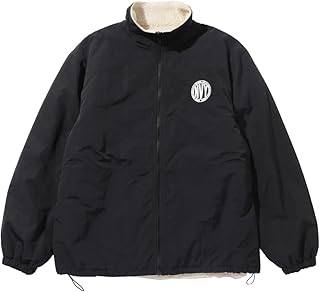 [NAVY] [ネイビー] ボアブルゾン メンズ アウター リバーシブル 2WAY スタンドネック ナイロンジャケット