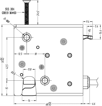 Electric Rotary Latch, Motor-Driven Reinforced High Strength Latch, Pull Force 440lbs/200kg