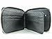 Pelgio Genuine Stingray Skin Black Leather Bifold Zip Around Closure Wallet Soft