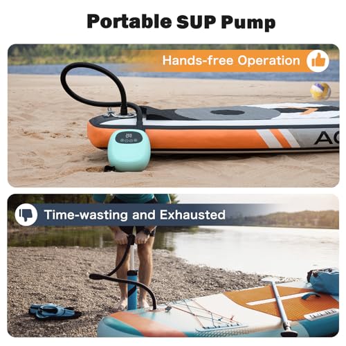 Image of Electric Paddle Board Pump, Rechargeable 20PSI SUP Pump, Dual-Stage Inflation and Deflation Sup Air Pump, Portable Electric Pump for Kayaks, Wind Wings, SUPs
