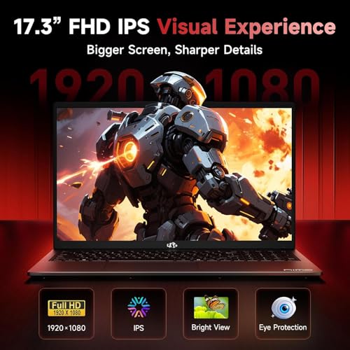 Image of NIMO 17.3 inch FHD Gaming Laptop, 6-Core AMD Ryzen 5 6600H 32GB DDR5 RAM 1TB SSD (Beat R5 7430U up to 4.5GHz) Radeon 660M with 100W Fast PD Backlit Keyboard for Work & Student 2-Yr Warranty