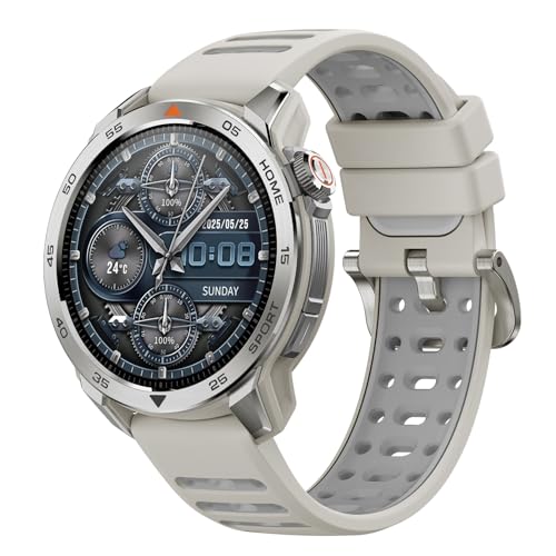 Mibro GS Pro2 Montre Connectée Homme Sport 1,43' AMOLED, avec GPS pour Running/Randonnée, Spécialisé dans Le Style Padel, 150 Modes Sportifs, Appel Bluetooth, Autonomie 20J (Blanc)