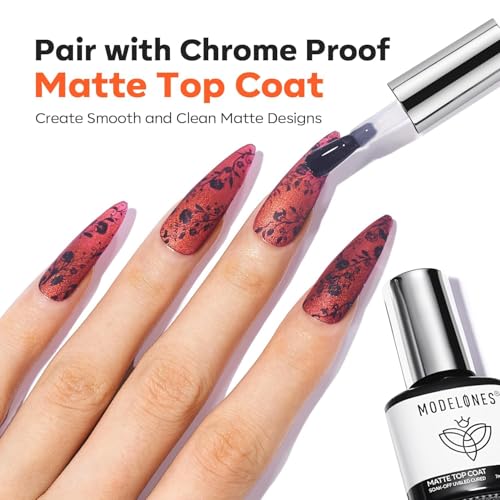 modelones Gel Nail Polish Top Base Coat Set, 3Pcs Rubber Base and Glossy Clear & Matte Gel Top Coat Chrome Proof No Wipe High Shine Nail Polish Soak Off U V LED Nail Art Home DIY Manicure Gift for Wom