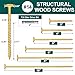 #14 x 10 Inch Wood Structural Lag Screws 108Pcs Star Drive Decking Wood Screws, Rust Resistant Timber Screws for Timber/Log/Landscaping (Yellow)