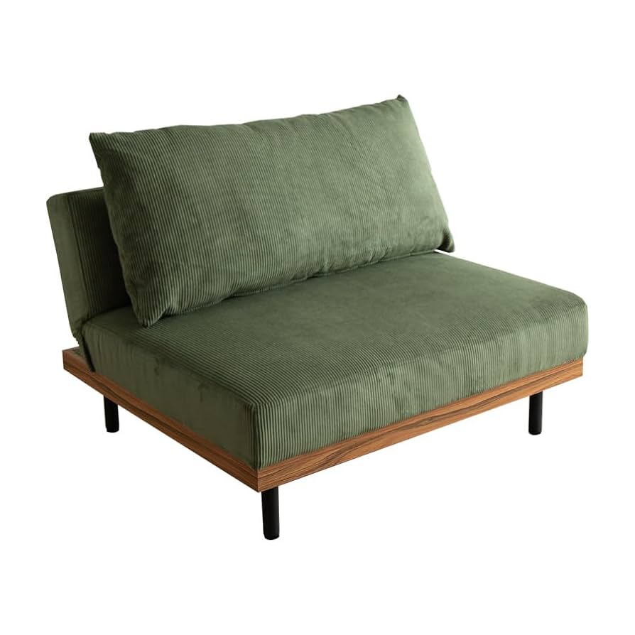 【単品】Ridley リクライニングコーデュロイソファ　オリーブグリーン g118046]【2点セット】Ridley リクライニングコーデュロイソファ
