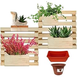 Maceta Jardin Vertical Jardín Vertical, Maceteros Decorativos Macetas Colgantes Interior y Exterior de Madera Grande para Pared Desplazables con 4 Pisos para Terraza Balcón Oficina Tienda (1 A Juego Completo Madera)