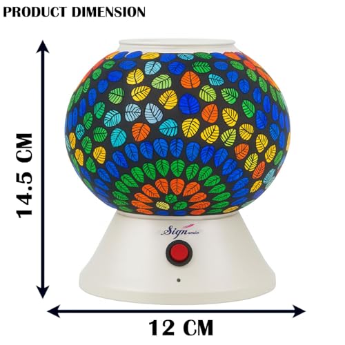 Image of Signamio Hand Made Table Top Camphor Diffuser Burner - Kapoor Dani Electrical Aroma Oil Diffuser Night Lamp - Kapoor Machine for Home & Office DN-2 (Aroma Oils not Included)