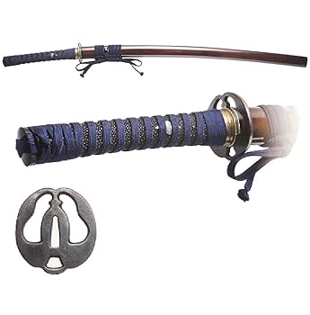 Amazon | 【受注生産品】居合刀-2 #109a 片手巻明智拵○縁頭