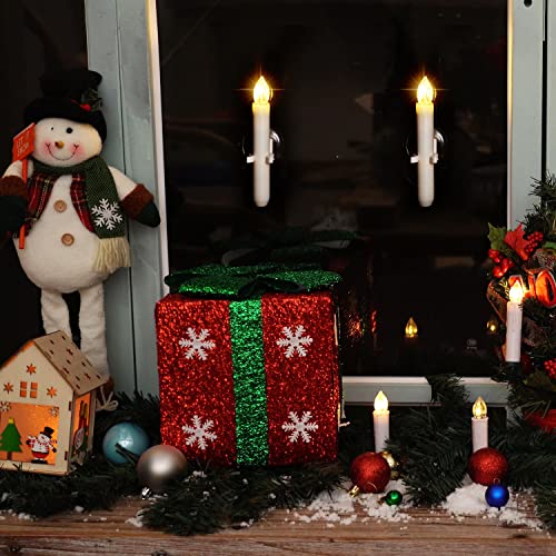 Amagic Led Taper Candles With Suction Cups, 6.3'' Brighter Flameless Window Candles, Built-In 6H Timer, Battery Operated Taper Candles For Christmas Decor, Flickering Candlesicks For Window, 12Pcs #TOP4