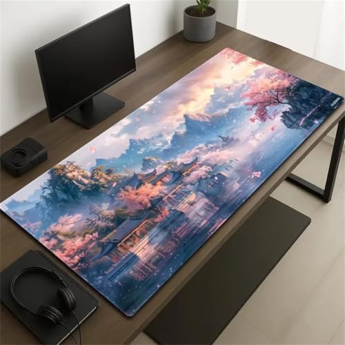 Alfombrilla gaming de escritorio para evitar deslizamientos con bordes cosidos
