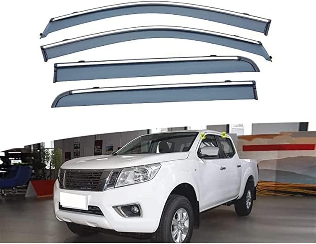 PANXUC Car Wind Deflectors for Nissan Navara NP300 D23 2017-2022, Side Window Wind Rain Deflector Window Visor Sun Rain Guard Smoke Guards