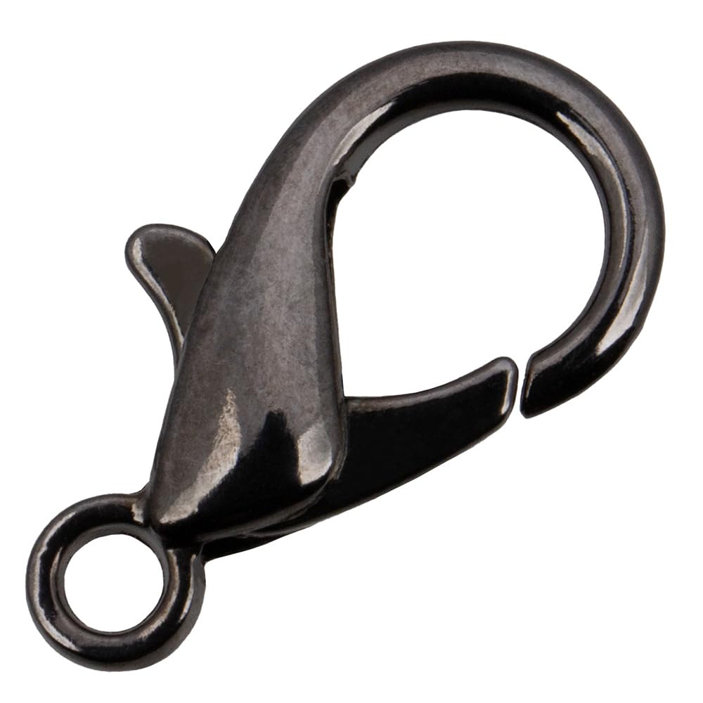 Craft County Small Metal Trigger Snap Lobster Claw Clasps for Jewelry Making – Gunmetal Grey 16mm (100 Pack)