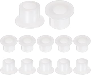 uxcell 12pcs Flanged Sleeve Bearings Plastic Bushings 6.1mm Bore x 9.9mm OD x 8.3mm Length Nylon Bushings, White