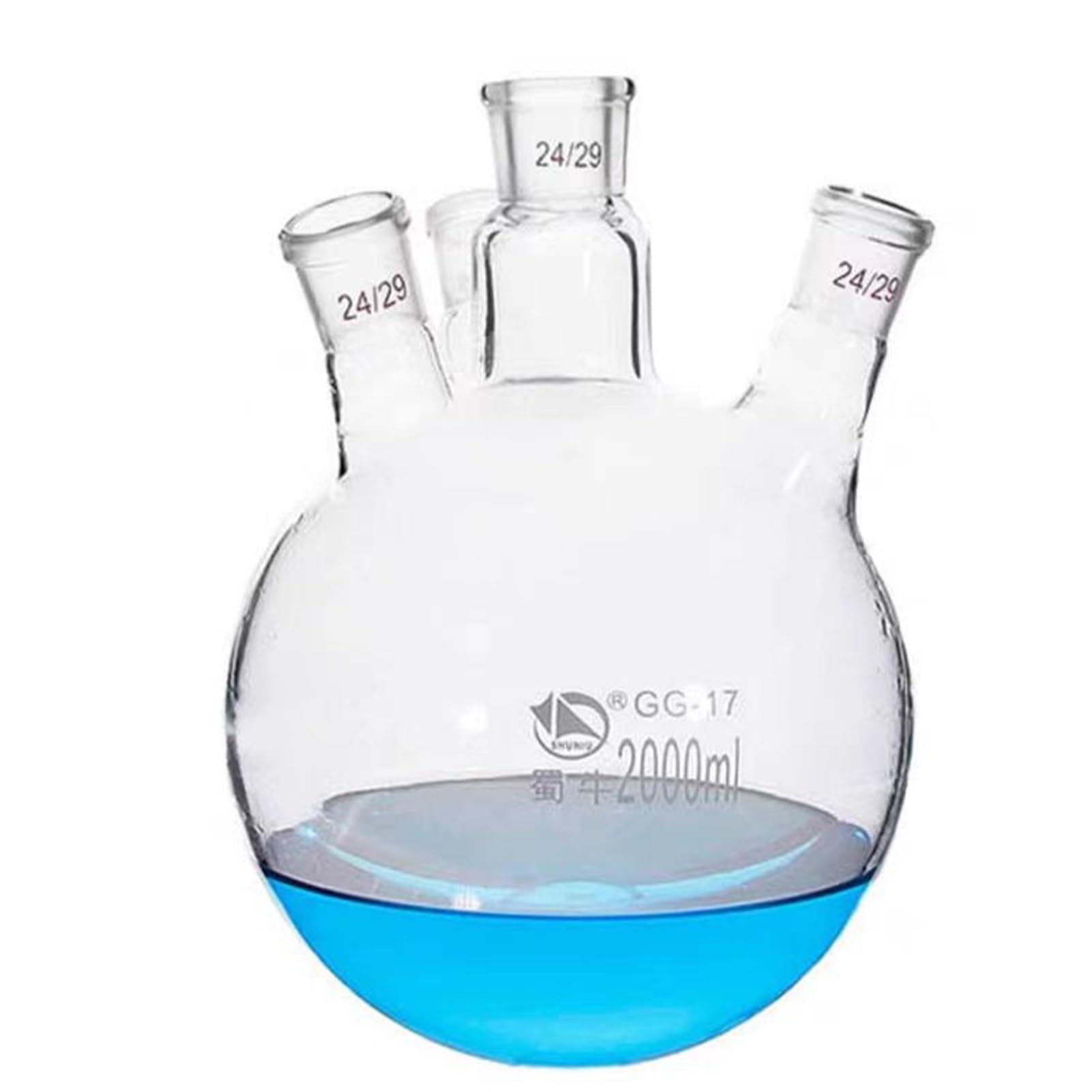 Frasco de destilación de cuatro plazas de vidrio de borosilicato alto de laboratorio de 100ml-2000ml 1 unidad para | 500ml 24x4