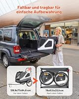 VEVOR Hundeanhänger, bis zu 45 kg, 2-in-1-Fahrradanhänger für kleine & große Hunde, klappbarer Rahmen mit Schnellspannrad, universelle Fahrradkupplung, inkl. Flagge, interne Leine, 1390x770x845 mm – Ansicht 7
