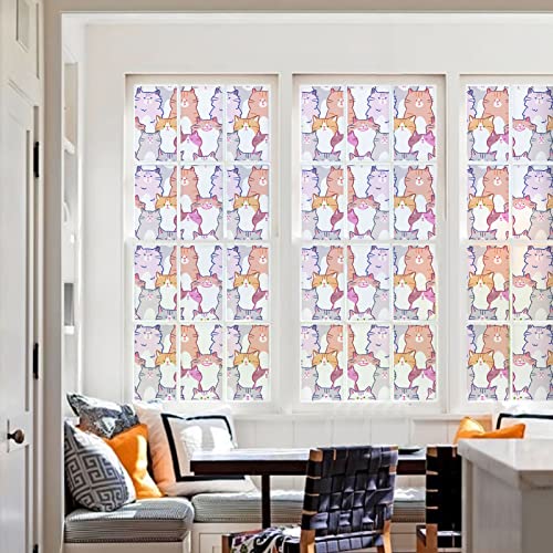 Dktie 14 Patterns Window Privacy Film Frosted Glass Window Film Sun Blocking Window Tinting Film Static Cling Bathroom Door Covering Heat Blocker Decorative Sticker (Ctblt197, 17.7 X 78.7 Inch) #TOP6