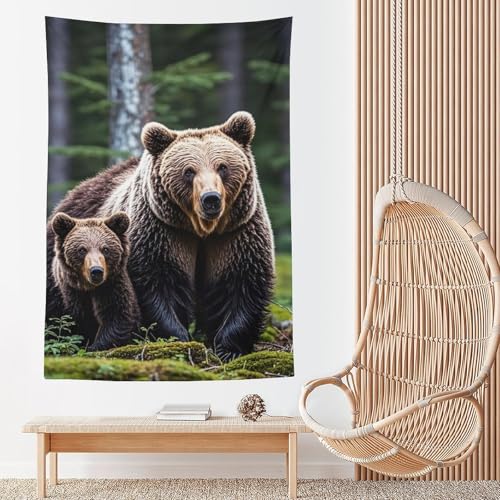 Tapisserie murale ours amusante pour réveiller la déco du salon