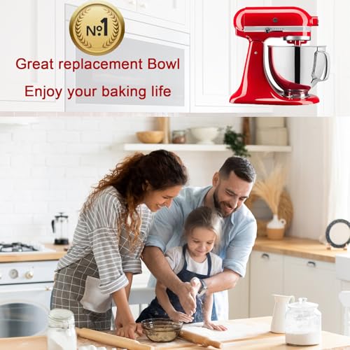 Tazón mezclador de acero inoxidable 5QT para KitchenAid miniatura 5