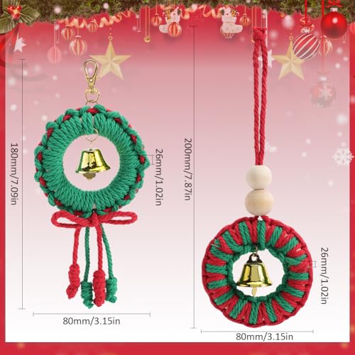 SUNNYCLUE 6 conjuntos DIY kit de macramê de Natal enfeites de macramê de inverno chaveiros de macram