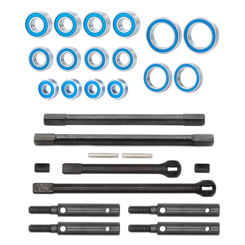 AMK Steel TRX4 CVD Kit Black Portal Alxe Drive Shaft Set with Matching Rubber Sealed Metal Ball Bearings for 1/10 RC Crawler TRX4 Upgrades