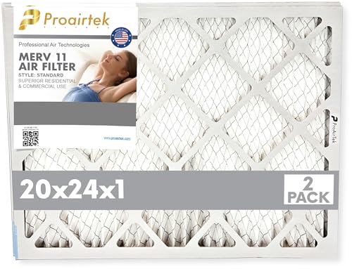 Filtre à air MERV 11 Proairtek 20x24x1 idéal pour un air propre et net maison