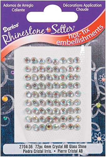 Darice Glass Stone Crystal 4mm (72 Piece), Multicolor