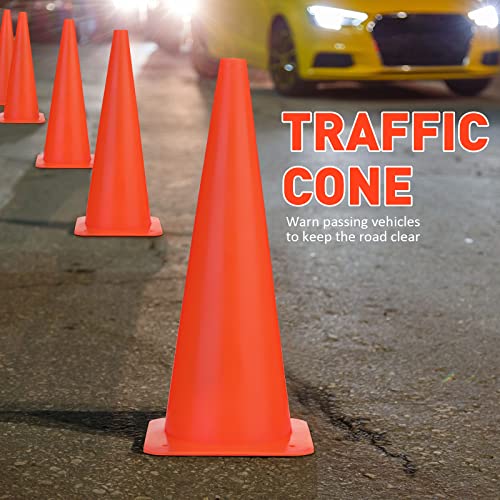 Image of 12 Pcs Traffic Cones Parking Cones Bulk,19 Inch,Orange