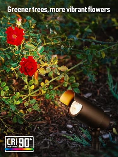 Image of LEONLITE 4-Pack 5CCT Low Voltage LED Landscape Spotlight Oil Rubbed Bronze