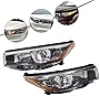 LOYALHEARTDY For 2014 2015 2016Toyota Highlander Headlights Assembly, Driver and Passenger Side Halogen Headlight Left+Right Black Housing Clear Lens Front Headlight - TO2502225, TO2503225