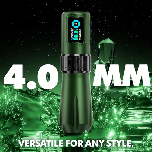 INKin Rampage Wireless Tattoo Machine 4.0mm Stroke Length, Brushless Motor Tattoo Gun Kit with 39mm Large Grip, Direct Drive - Image 2