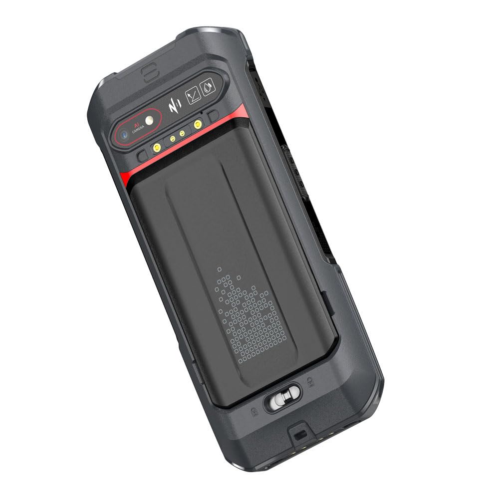 RUGILINE - Computer portatile Android 13 + 2D con scanner di codici a barre 2D da 5,5", palmare robusto, supporto NFC wireless Wi-Fi 4G LTE per magazzino memoria 64G