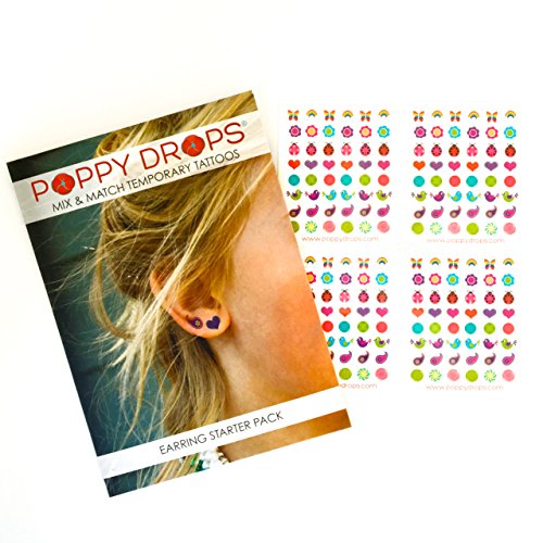 "Pierce-Free" Earring Starter Set - Veggie-Based Temporary Tattoo Earrings. Safe, Non-Toxic Ear Piercing Alternative.